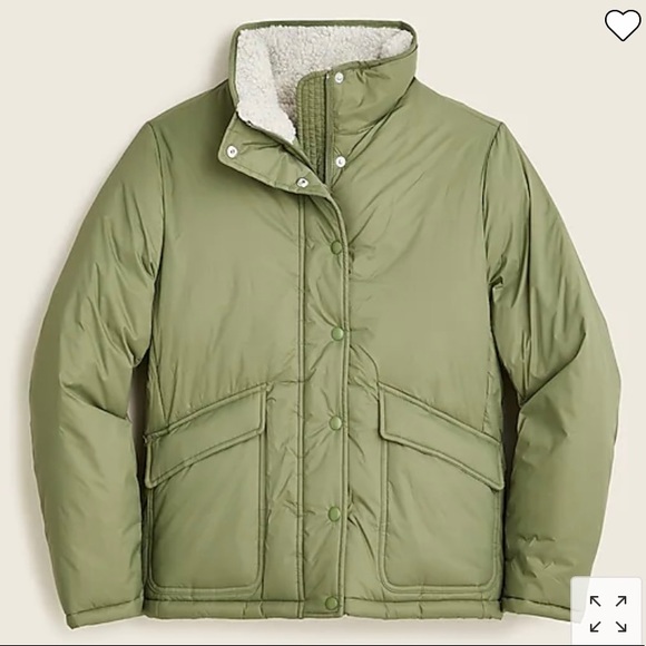 J. Crew Sherpa-Lined Puffer Jacket With Primaloft - Picture 1 of 6